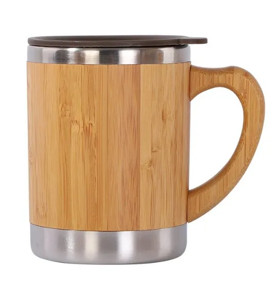 Double Wall Bamboo Vacuum Cup Fashion Business Gift Bamboo Cup