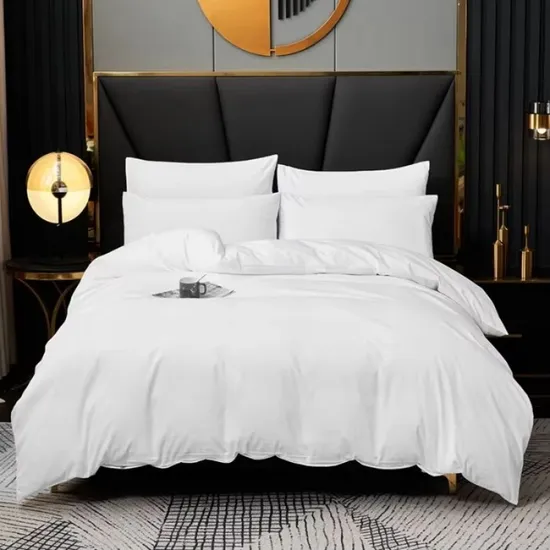 Cheap Satin Ivory White Quilt Cover Bedding for Royal Home Use