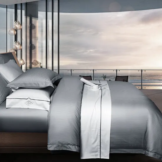 100% Cotton Embroidered Hotel Bedding Sets Hotel White Linen Sheet Bed Sheet