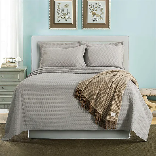 Plain Polyester Duvet Quilts Ultrasonic Bedspreads