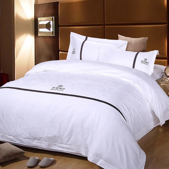 Luxury Egyptian Cotton Satin Bed Linen White Queen Duvet Cover Bedding Set