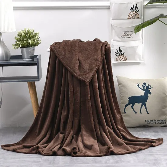 100% Polyester Super Soft Solid Microfiber Flannel Fleece Blanket, Soft Winter Blanket