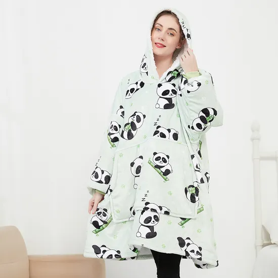 Oversized Blanket Custom Design Print Hoodie Blanket Wearable Adult Giant Cozy Sweatshirt Gifts for Women