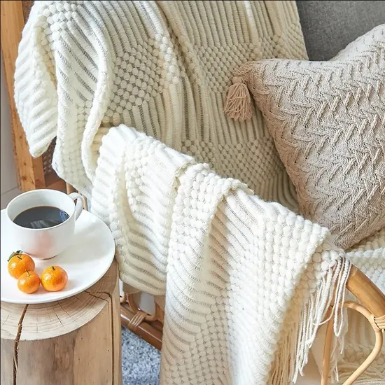 Wholesale Custom Blanket for Winter and Summer Cotton Knitted Baby Blanket