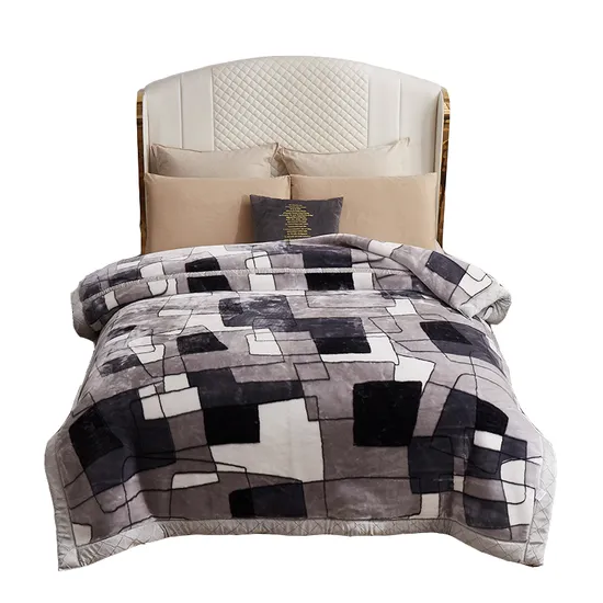 Wholesale Woven Weighted Raschel Blanket Weighted Fleece Geometric Blankets