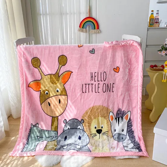 Super Soft Kids Cartoon Blanket 100% Polyester Breathable Warm Throw Blankets for Home Bed Sofa