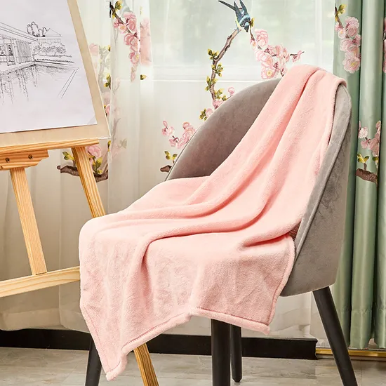Wholesale Plain Print Soft Warm Unisex Single Person Flannel Polyester Blanket