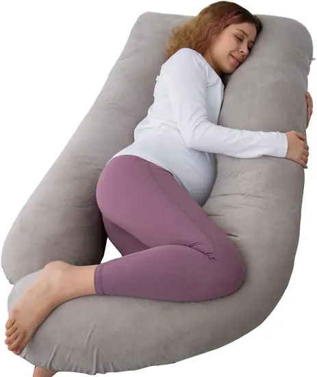 Adjustable Wedge Support Pillow for Pregnancy, Pregnancy Pillows for Sleeping with Removable Cover