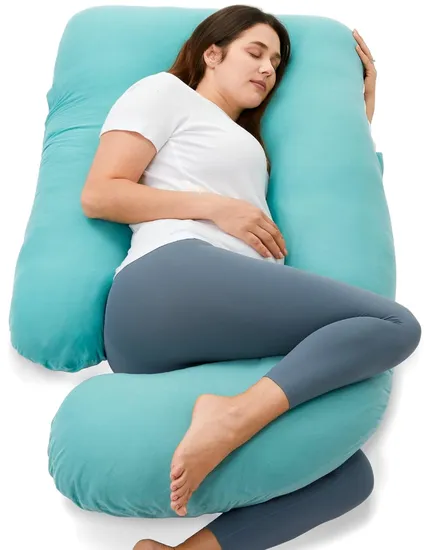 Full Body Support Pregnancy Pillow with Adjustable Wedge, Maternity Pillow for Pregnant Women, U Shaped Body Pregnancy Pillow