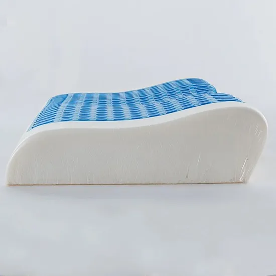 Summer Blue Bed Pillow TPE Grid Memory Foam Pillow Sleeping