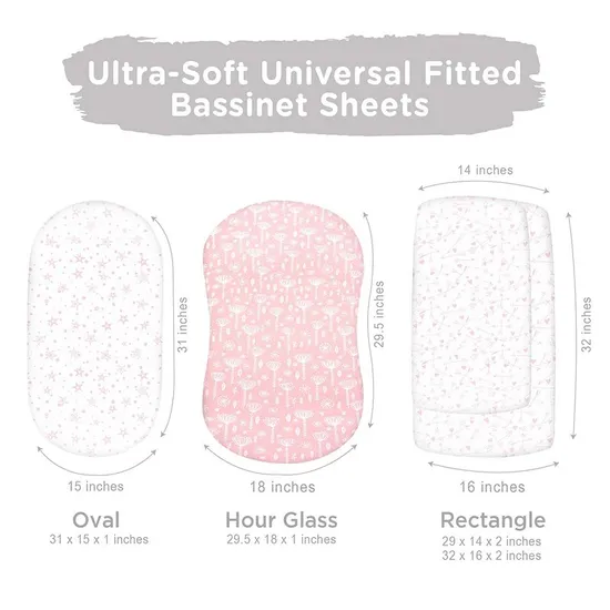 COMFLIVE Baby Bassinet Sheet Set