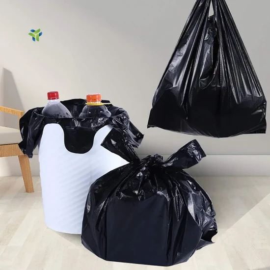 Medium Black Hand Garbage Bag 19 X 21 Inches Black Vest Garbage Bag