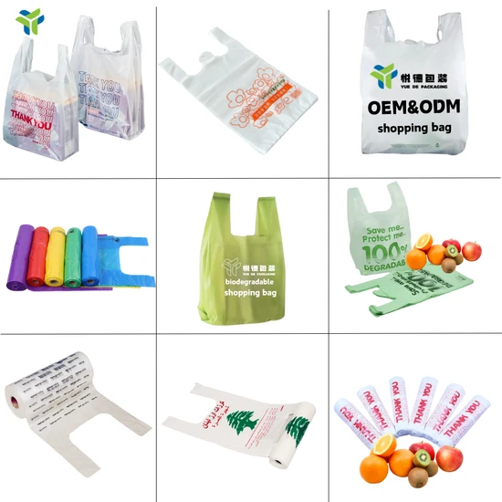 Customized Thickness Biodegradable PLA PE LDPE HDPE Bag for Supermarkets