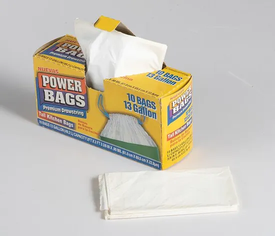Drawstring Plastic Garbage Bag on Roll