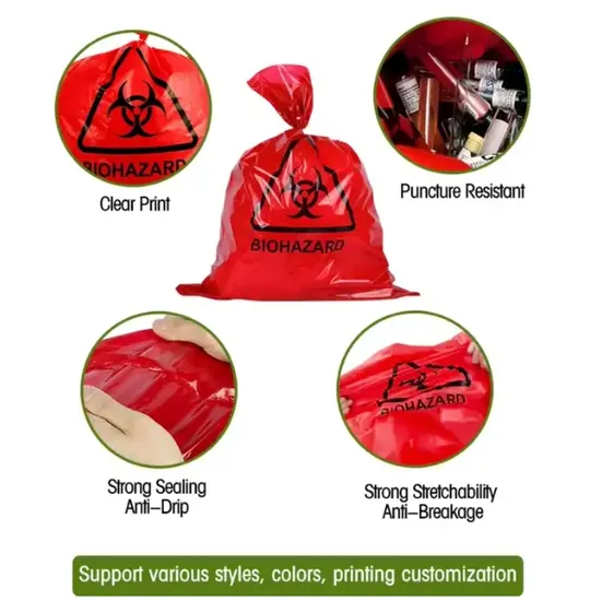 Hospital Durable Plastic Disposable Big Capacity Garbage Package Medical Waste Bags