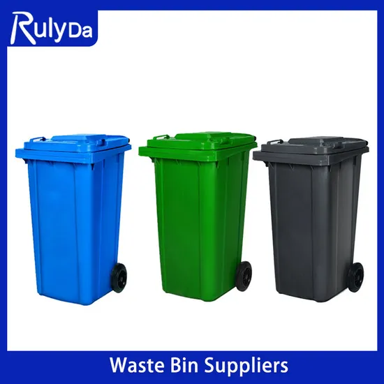 240L Trash Can Outdoor Plastic Dustbin 240 Liter Rubbish Garbage Container Wheelie Waste Bin with Foot Pedal
