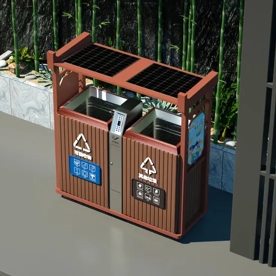 Outdoor Smart Garbage Bin Solar Power Trash Can