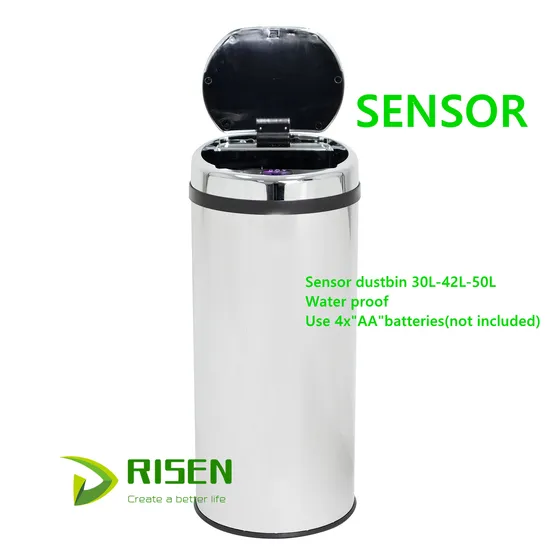 Sensor Waste Bin Automatic Trash Can Touch Free Garbage Bins with 42L
