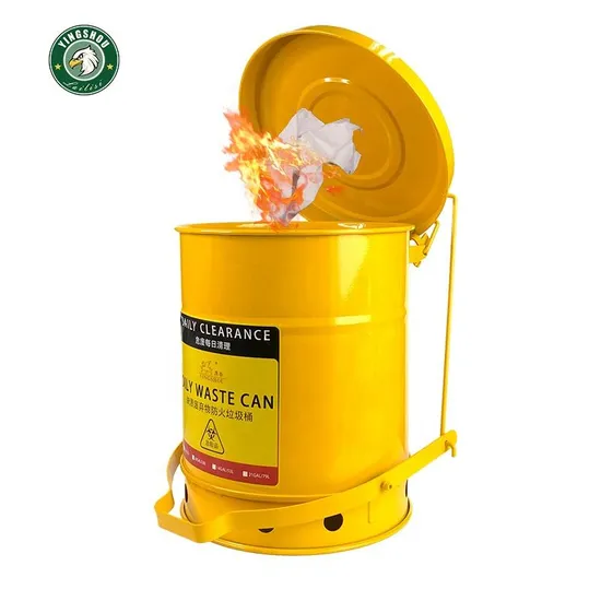CE Certification Yellow 6 Gal. (23L) Foot Operated Cover for Oily Waste Galvanized-Steel Safety Cans