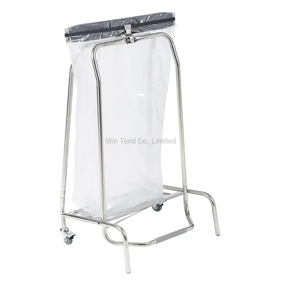 Stainless Steel Foot Operated Waste and Garbage Trash Bag Holder with Pedal