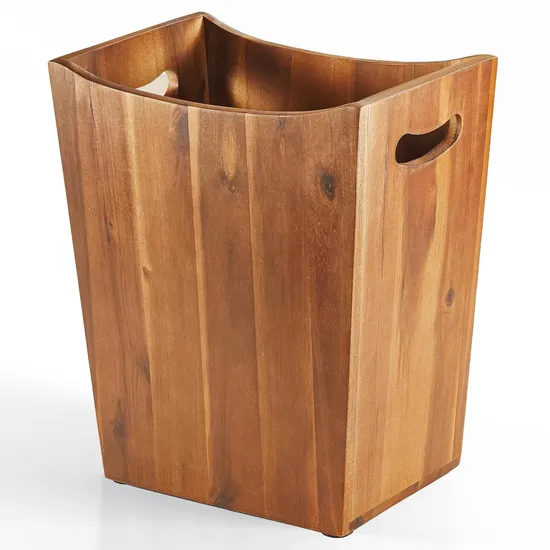 Acacia Wooden Office, Living Room, Bedroom, Waste Paper Basket, Wooden Trash Can