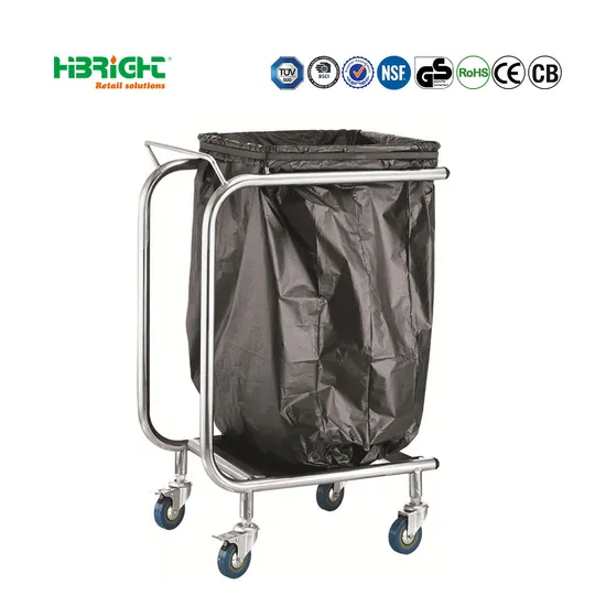 Highbright Stainless Steel Refuse-Sack Cart with Garbage Bag