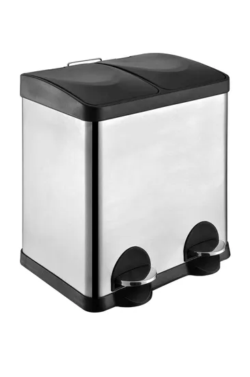 Stainless Steel Square Double Dustbin Waste Bin