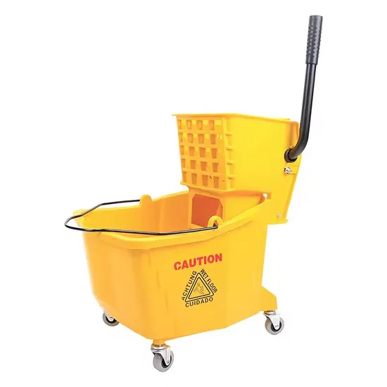 32L Squeeze Collapsible Floor Cleaning Mop Set with Bucket Wheels