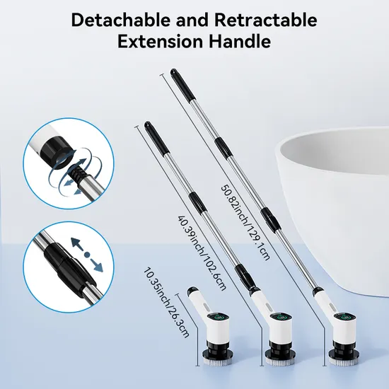 Factory Electric Spin Handheld Cordless 7-in-1 Replaceable Brush Heads Cleaning Gun Brush for Kitchen Dish Washing etc