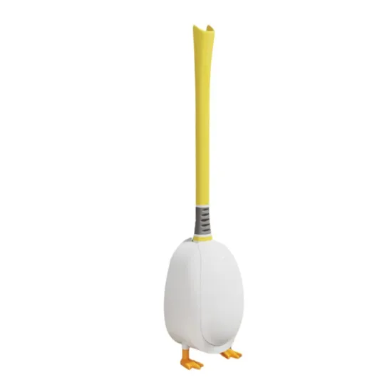 Creative Cartoon Duck Bathroom Silicone Toilet Brush with Base Set