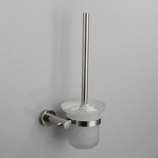 Hotel Bathroom Accessory Wall Mounted Toilet Brush with Glass Holder