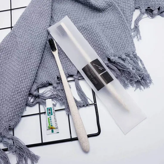 Biodegradable Toothbrush in Sachet for Hotel Room Using