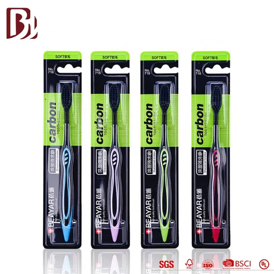 Long Carbon Bristles Adult Toothbrush of Teeth Deep Cleaning