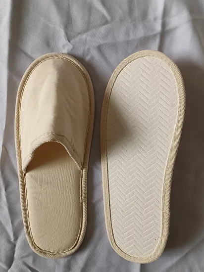 Hot Sale Eco Friendly Biodegradable Sugarcane Sole 100% Cotton Hotel Slippers