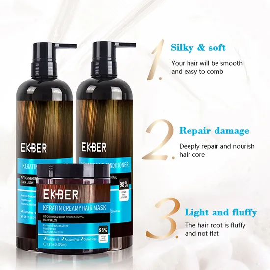 Private Label Natural Coconut Organic The Keratin Hotels Sulfate Free Shampoo and Conditioner Set for Hair Care Treatment