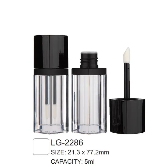 Wholesale 5ml Square Lipgloss Tube with Brush Appcicator Packaging Lip Gloss Container