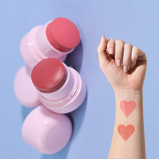 2024 New Arrival Powder Texture Smooth Non Oil Easy Blend Lovely Cheek Custom Logo Face Make up Cute Powder Blush Stick