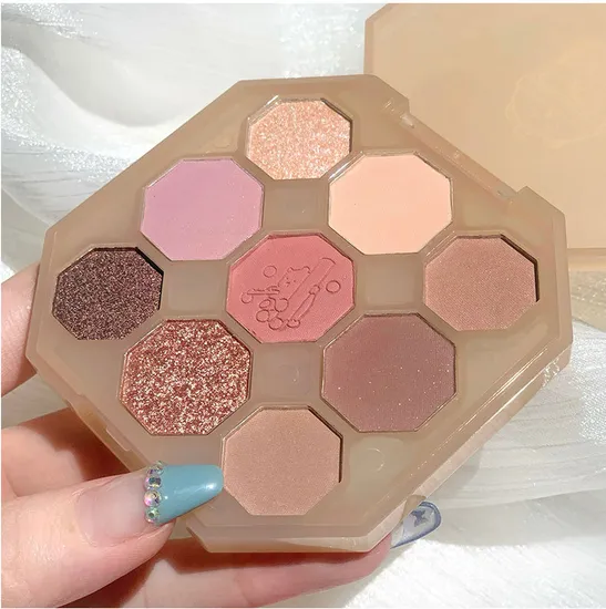 Milk Tea Bear Nine Color Eyeshadow Tray Earth Color Eyeshadow Makeup