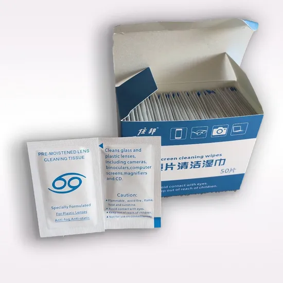 Private Label Glasses Cleaning Wet Wipes Pre Moistened Spectacle Lens Cleaner Wipes for Eyeglasses