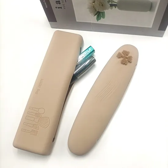 Silicone Cosmetic Brush Case Container Silicone Cosmetic Brush Travel Hand Pouch