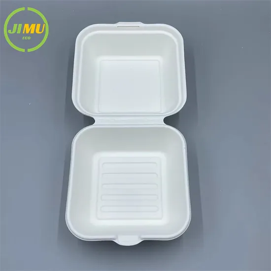 Sugarcane Bagasse Bento Lunch Boxes 6inch Burger Box Bagasse Pulp Sugarcane Bagasse Paper Lunchbox