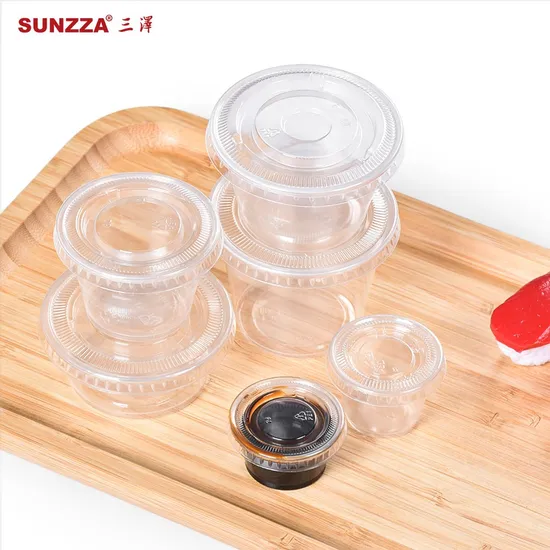 Sunzza Package Disposable PP 1/2/3/4 Oz Mini Condiment Sauce Cup Clear Cups