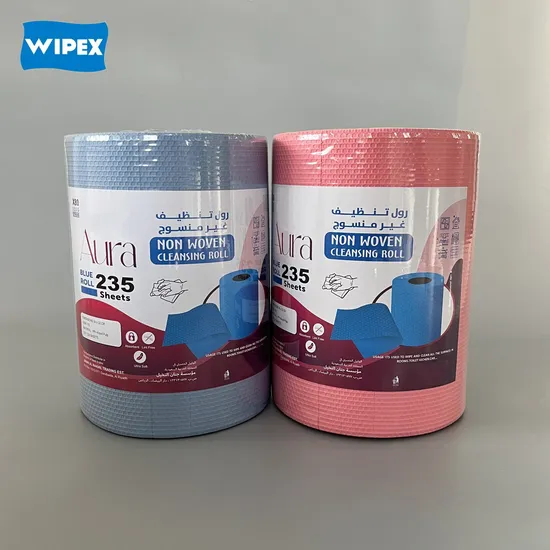 Factory Price Saudi Arabia X80 Heavy Duty Disposable Industrial Cleaning Wipes Rolls
