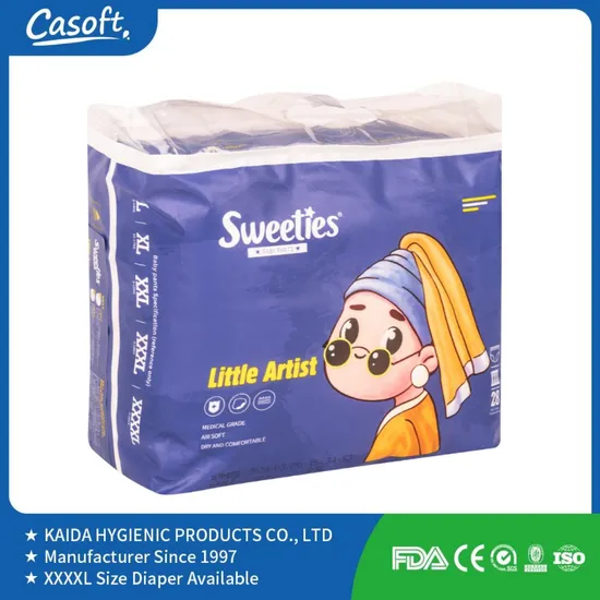 Casoft Cloth-Like Film Breathable Non-Woven Fabric High Absorption Dry Surface Super Thin Old Children Manufacturer Baby Diaper Pull up Pants