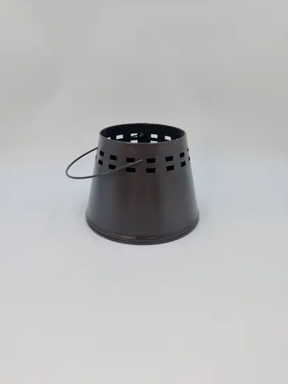 Newly Designed Powder Coated Cut-out Metal Bucket for Candle Holder