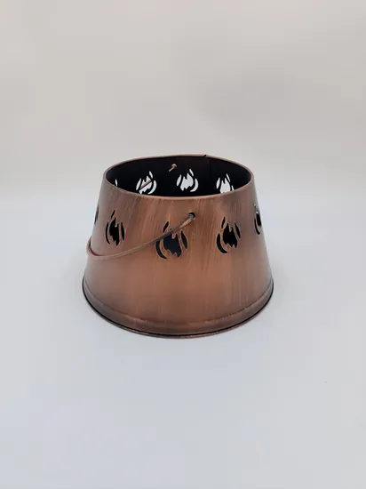 Powder Coated Metal Bucket with Cut-out and Hand Finishing for Candle Holder
