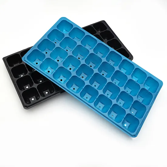 Reusable 32 Hole Pet PS Black Greenhouse Garden Flower Vegetable Plastic Seedling Tray