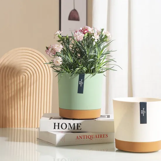 Home Decor Custom Logo Plastic Self Watering Flower Pots & Planters Design Round Planter Pot Plant Pots Outdoor Used with Flowers/Green Plants