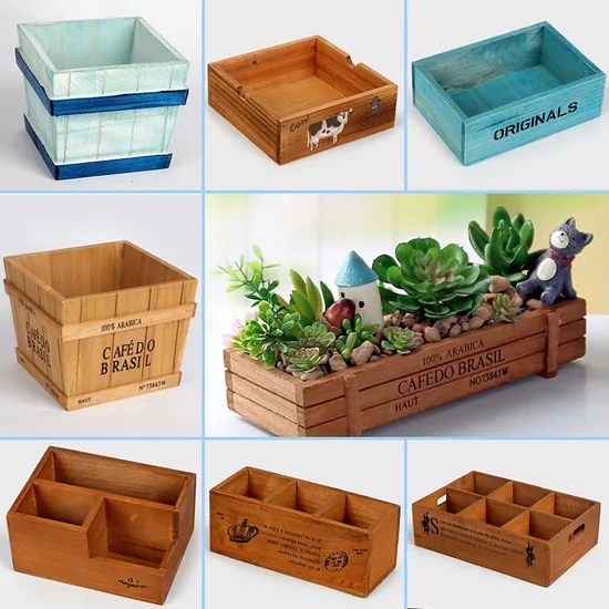Custom-Made Wooden Pot for Flower Green Planter Wooden Garden Pot