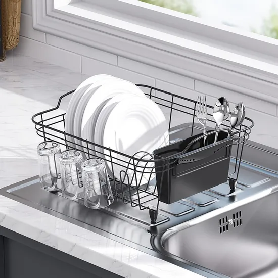 Wireking Supermarket Chrome Plating Antirust Dish Drying Rack Kitchen Organizer Rack